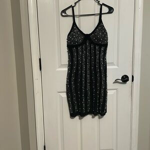 Black sequin dress mid length size large
